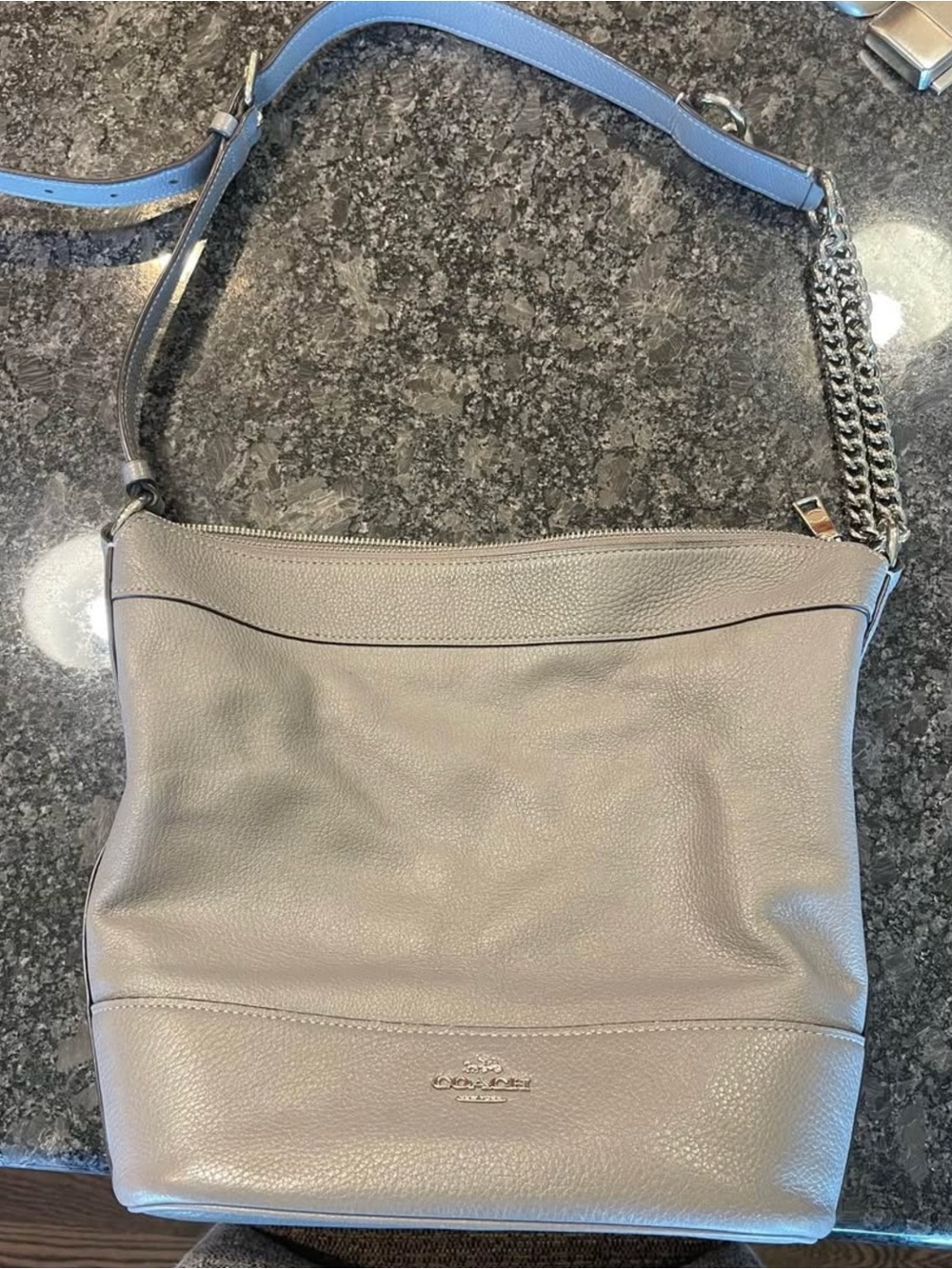 Coach Leather Paxton Duffle Crossbody Purse F1980 - Gray